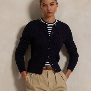 Polo Ralph Lauren Navy Cable Knit Cardigan